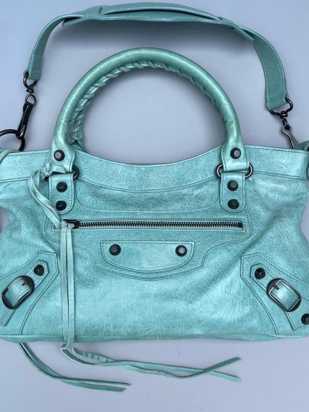 Balenciaga Mint Leather Shoulder Bag